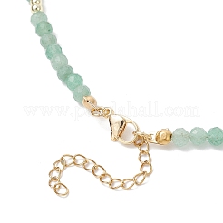 Летние ожерелья с подвеской в виде морской черепахи из натурального зеленого авантюрина&nbsp;NJEW-JN05386-03