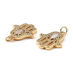 Латунь с фианитами и подвесками-ракушками KK-K342-05G