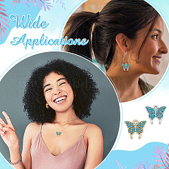 40 шт. 10-х цветные подвески из цинкового сплава со стразами RB-ME0001-04