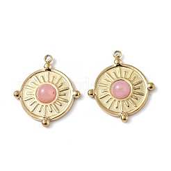 Подвески из натурального розового кварца с вакуумным покрытием pvd 201 из нержавеющей стали STAS-C064-VC888