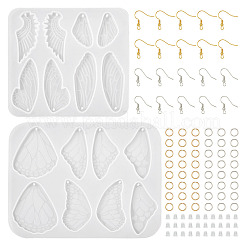 2 шт. 2 стильных силиконовых Молды для сережек-подвесок в форме крыльев DIY-TA0005-42