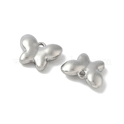 304ステンレススチールチャーム  バタフライチャーム  変色防止  ステンレス鋼色  10.5x13.5x3.5mm  穴：1.2mm&nbsp;STAS-F320-03A-P
