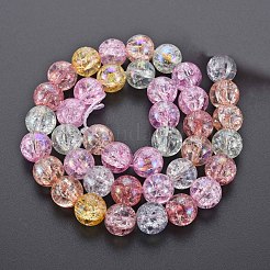 Гальваника кракле стеклянные бусины&nbsp;GLAA-S192-C-009B