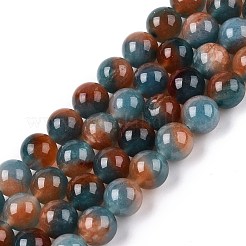 Окрашенные природные белый нефрит бисер пряди&nbsp;G-T138-10mm-210-5