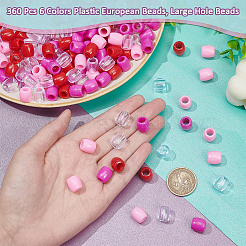 360шт 6 цвета пластиковые европейские бусины KY-NB0001-65