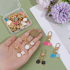 28 шт. 7 стиля подвесных украшений в виде улыбающегося лица из сплава с эмалью&nbsp;HJEW-ME00041