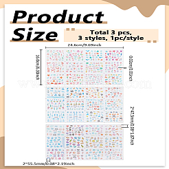 3 шт. 3 стиля наклейки для ногтей с изображением животных в океанской тематике&nbsp;MRMJ-LP0002-94