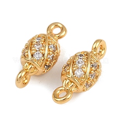 Шармы-соединители из латуни с микропаве из прозрачного кубического циркония KK-F910-22G