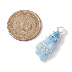 Pendentifs enveloppés de fil de cuivre en cristal de quartz naturel galvanisé&nbsp;PALLOY-JF02676-02
