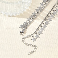 Collane da donna con nappine a stella in acciaio inossidabile 304&nbsp;NJEW-D328-04P