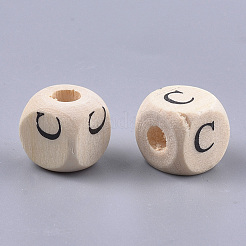Perles européennes en bois naturel&nbsp;WOOD-S055-01A