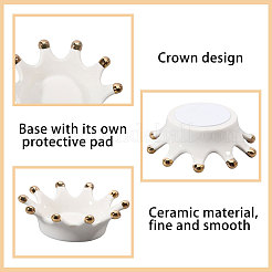 Фарфоровая тарелка для украшений в форме короны DJEW-WH0039-120