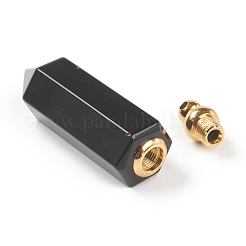 Facettierte natürliche schwarze Achat spitze Anhänger&nbsp;G-H252-F05
