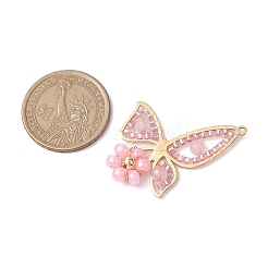 Pendenti in perline di semi di quarzo rosa e vetro naturale&nbsp;PALLOY-MZ00309