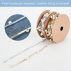 2ロール2色ポリエステル、ABSビーズリボン  ホームテキスタイル装飾用の配管ストリップ  ミックスカラー  2.5mm  約3.28ヤード（3m）/ロール  1ロール/色&nbsp;OCOR-OC0001-30
