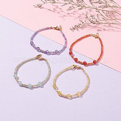 Наборы браслетов из смешанных натуральных и синтетических драгоценных камней&nbsp;BJEW-JB06518