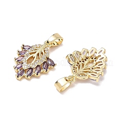 Colgante micropavé cubic zirconia de latón&nbsp;CU-CBA3371-06G-E