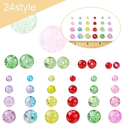 Наборы для изготовления браслетов из круглых стеклянных бусин с эффектом потрескивания своими руками&nbsp;DIY-FS0008-18