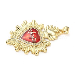 Pendentifs avec zircon cubiques à micro-pavés en laiton&nbsp;KK-I379-03G-G