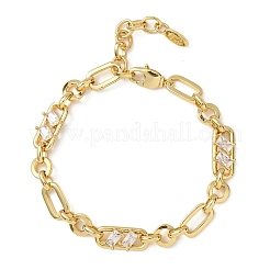 Armbänder aus Messing mit Ring- und Büroklammer-Motiv&nbsp;BJEW-D458-03G-02