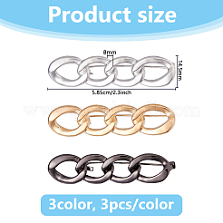 9 шт. 3-цветная овальная цепочка из сплава FIND-DC0007-87