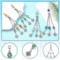 10 шт. 5-цветные бусины из АБС-пластика с кисточками из сплава серебра и подвесками с кольцом для прыжков FIND-CJ0004-22