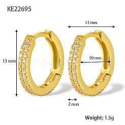 925 arete de aro de plata de ley con micro pavé de circonita cúbica para mujer.&nbsp;SK1551-2