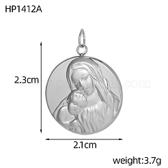 Anhänger aus Edelstahl 304&nbsp;LS-STAS-OY005-42P-01