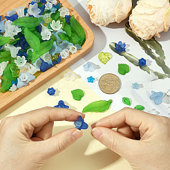 15 Stil Blume & Blatt transparent Acryl Perlen Kappen & Anhänger Zubehörse Kits&nbsp;DIY-SC0003-33