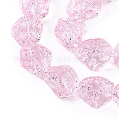 電気メッキガラスビーズセット  ナゲット  ピンク  13.5~14x13~13.5x10mm  穴：1mm  約45個/連  24.21インチ（61.5cm）&nbsp;EGLA-N012-08I