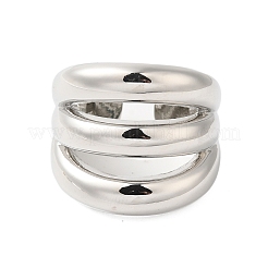 Трехслойные латунные открытые манжеты для женщин RJEW-A046-08P