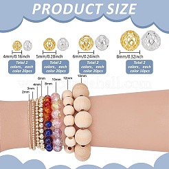 140 шт. полые латунные бусины&nbsp;KK-PH0013-77