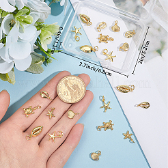 24шт 6 стиля латунные подвески KK-BBC0014-37