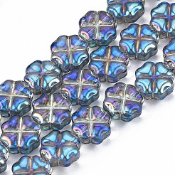 Стеклянные бусины с гальваническим покрытием  EGLA-N008-007