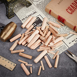 480 шт. 6 шт. деревянных рифленых штифтов AJEW-NB0005-87