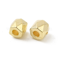 CCBプラスチックビーズ  ファセット六角柱  ゴールドカラー  4x4mm  穴：1.8mm&nbsp;CCB-G017-05G