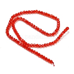 電気メッキガラスビーズセット  パール光沢メッキ  多面カット  スター  レッド  3x4x4mm  穴：1mm  約98個/連  12.60''（32センチメートル）&nbsp;GLAA-Q105-02S