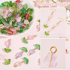 70шт 7 цвета стеклянный кулон PALLOY-AB00157