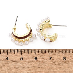 Valentinstag-Ohrstecker aus Legierung und Harz&nbsp;EJEW-T055-01B