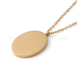Collier pendentif ovale en émail avec fleur de naissance&nbsp;LS-STAS-H174-02G-I