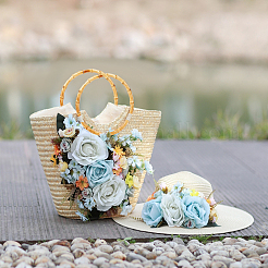 4шт. 2-х цветная бамбуковая ручка для сумки WOOD-CA0001-30