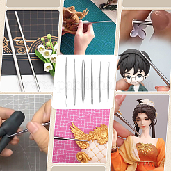 6 шт. 6 стиля нержавеющая сталь полимерная глина инструмент для лепки деталей&nbsp;TOOL-FG0001-42