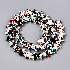 С напылением окрашенные синтетические бирюзовые бусинки UNKW-T001-11G