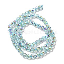 電気メッキガラスビーズセット  多面カット  双円錐形  淡いターコイズ  5.5~6x5mm  穴：1.2mm  約78~79個/連  15.35~15.55''（39~39.5センチメートル）&nbsp;GLAA-A014-02J