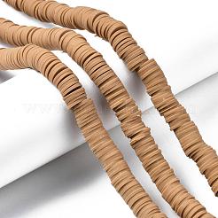 Плоские круглые бусины из глины ручной работы полимерные&nbsp;CLAY-R067-10mm-37