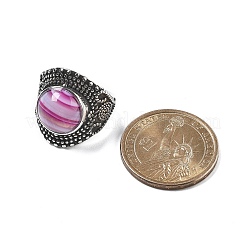 Регулируемые кольца из натурального полосчатого агата RJEW-I108-03AS-13