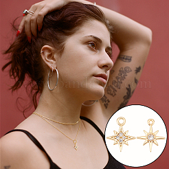 16 шт. 2 стиля латунных подвесок с микропаве из кубического циркония&nbsp;KK-UN0002-12