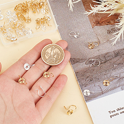 60 шт. 2-х цветные латунные спиральные серьги-клипсы для женщин&nbsp;FIND-DC0001-85