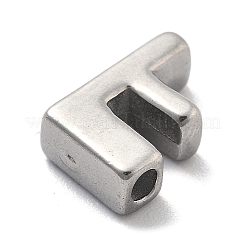304ステンレススチールチャーム  レターチャーム  文字F  9.5x6.5x3mm  穴：1.6mm&nbsp;STAS-R138-07P-F