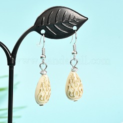 Orecchini pendenti con perline acriliche con placcatura a goccia per ragazze donne&nbsp;EJEW-JE04679-01
